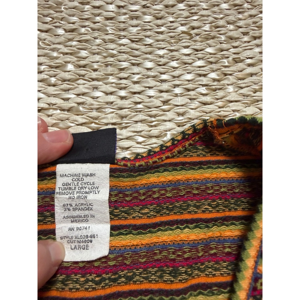 Juncture Large Short Sleeve Knit Striped Top Multi-Color Retro Y2K textured - Picture 5 of 7